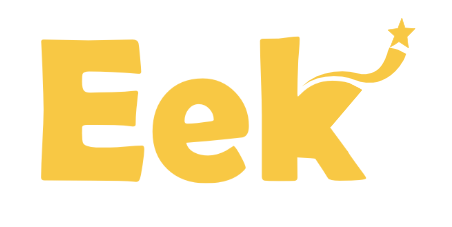 Nuevo logotipo amarillo de Eek’, con una estrella que nace de la letra k